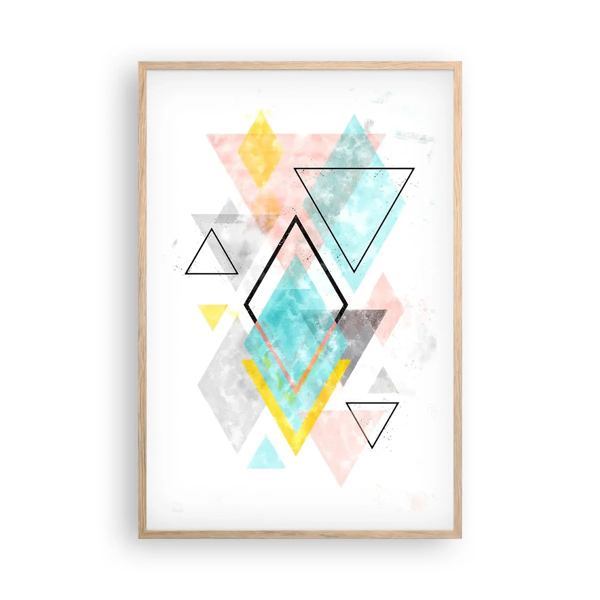 Affisch i ram av ljusek - Geometriskt spel - 61x91 cm