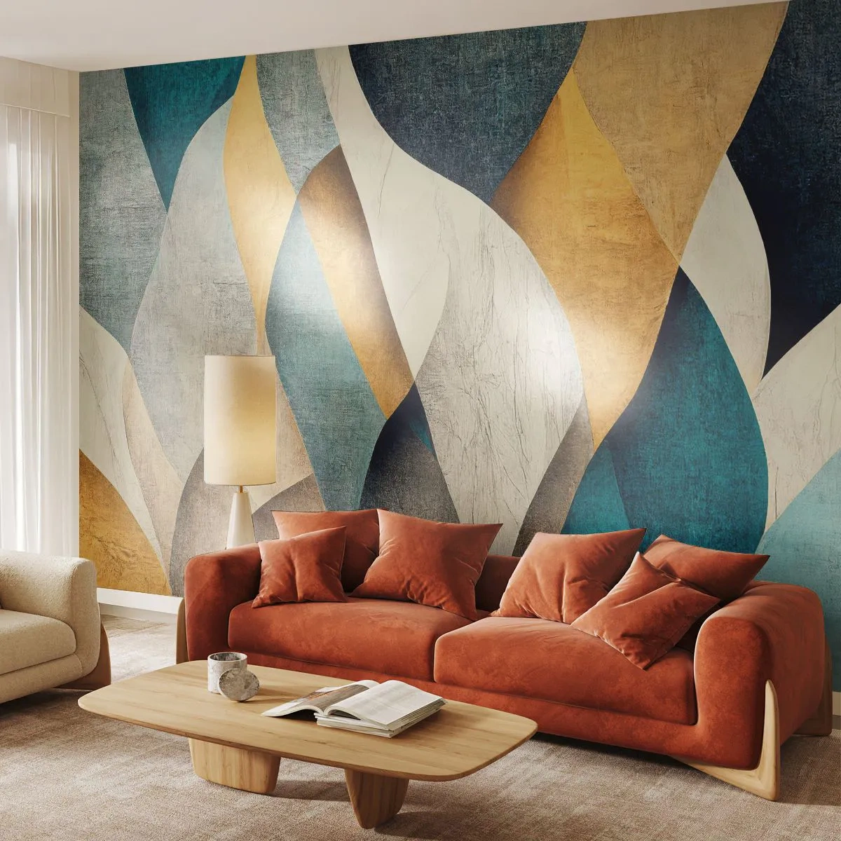 Fototapet Premium Canvas - Rytm och vågrörelse - Abstraktion, Bit, Utsliten - 250x175 cm