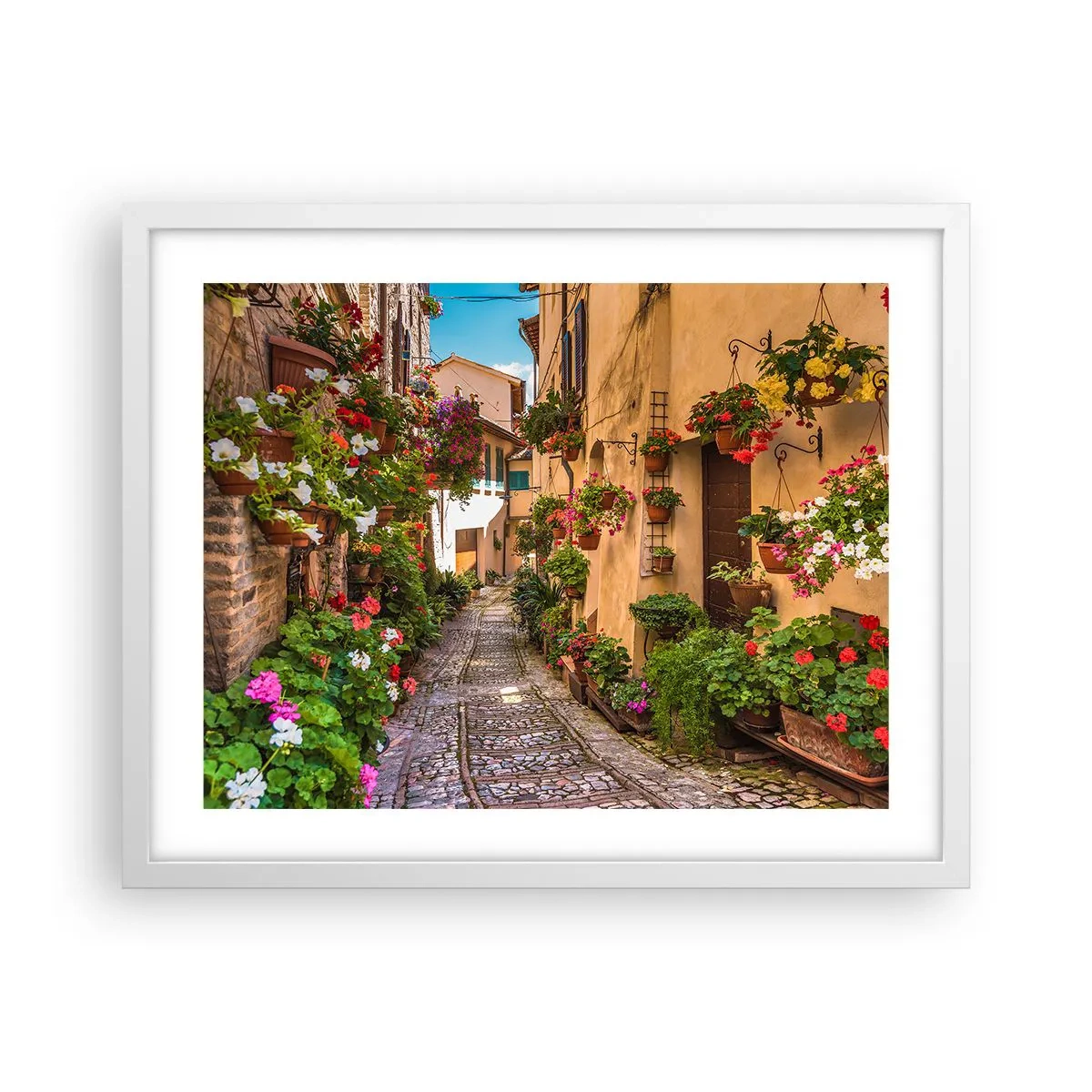 Affisch i vit ram - Italiensk gränd - 50x40 cm