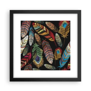 Affisch i svart ram - Fågelkarneval - 30x30 cm