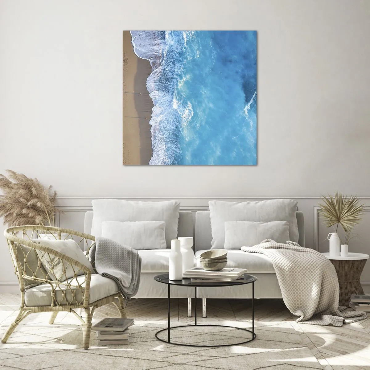 Glastavla - Bild på glas - Blå styrka - 40x40 cm