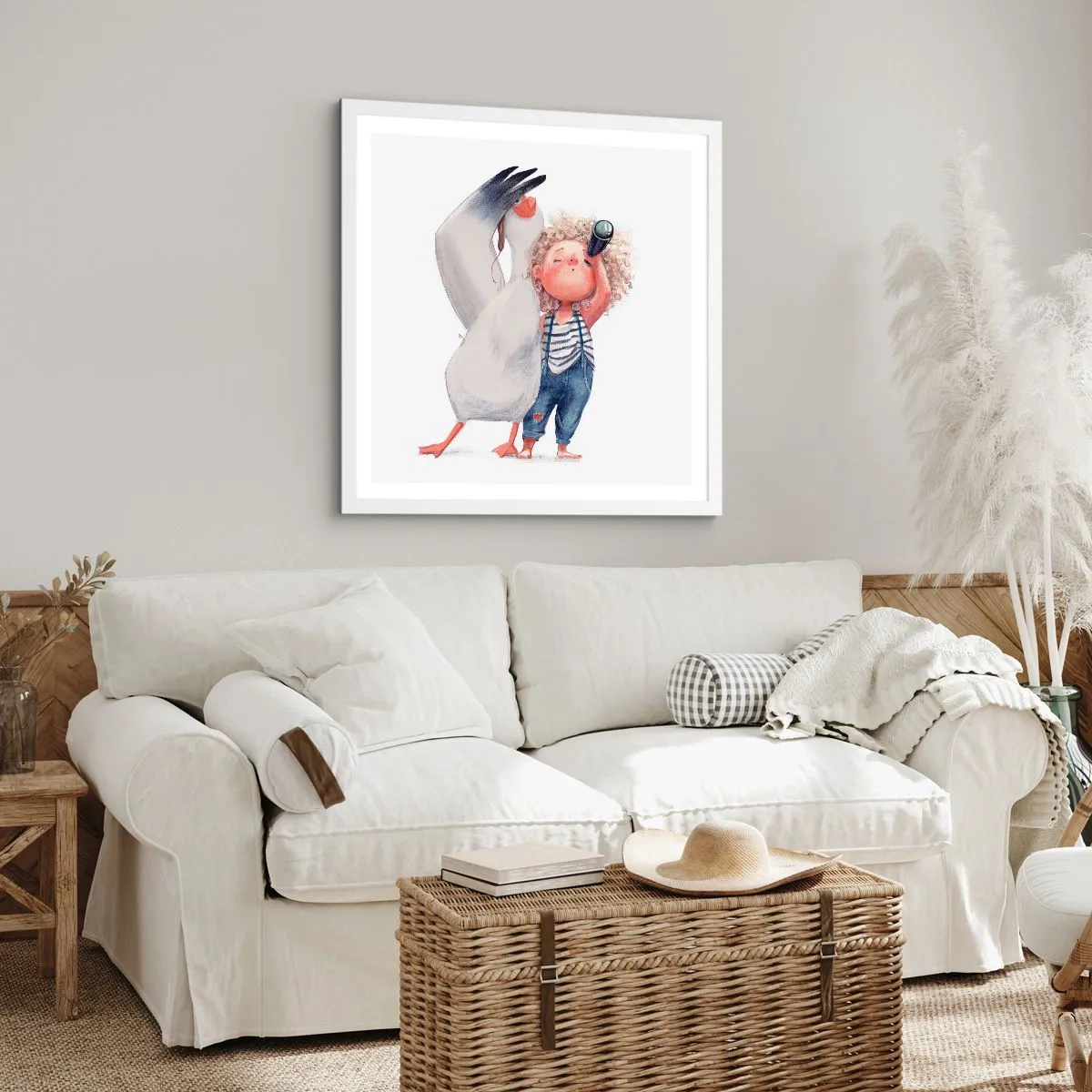 Affisch i vit ram - Stora resans plan - 40x40 cm