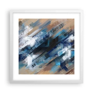 Affisch i vit ram - På en blå sluttning - 40x40 cm