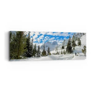 Canvastavla - Bild på duk - I snön och i solen - 90x30 cm