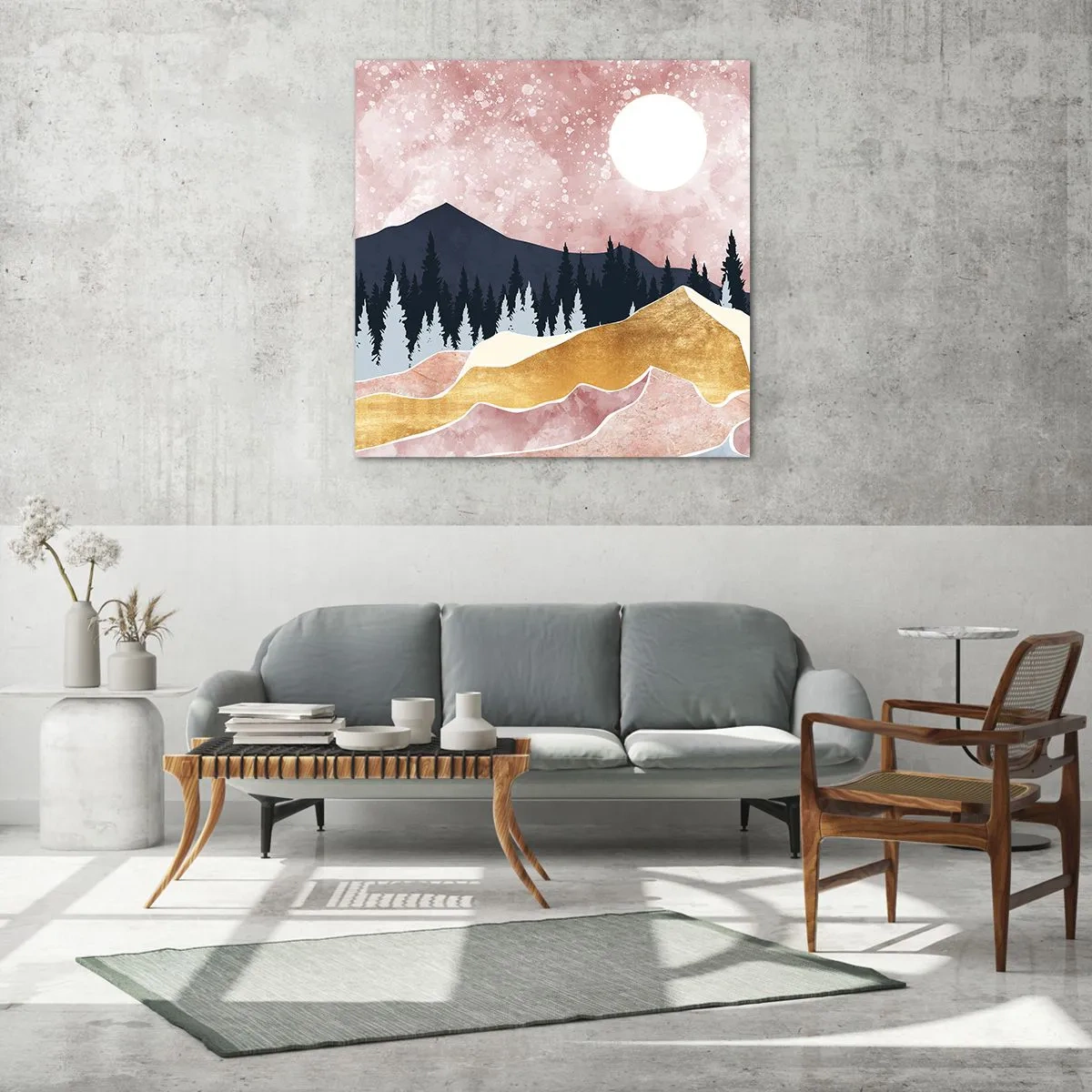 Glastavla - Bild på glas - Nattvakt - 70x70 cm