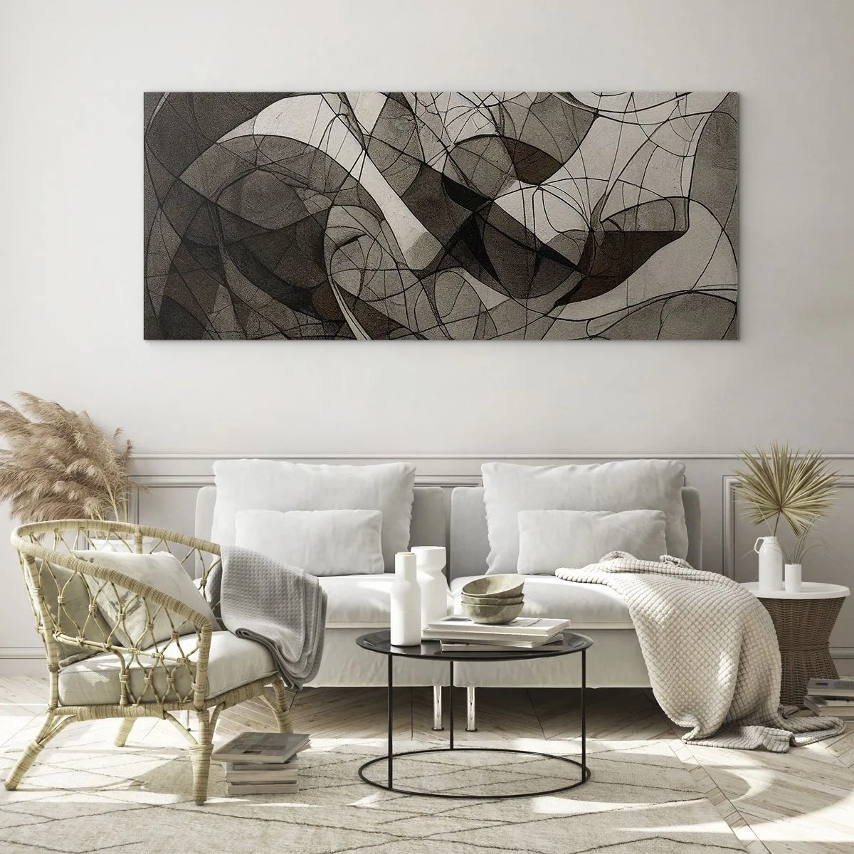 Glastavla - Bild på glas - Cirkulation av jordens färger - 100x40 cm