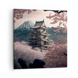 Canvastavla - Bild på duk - Ett land av blommande körsbär - 60x60 cm