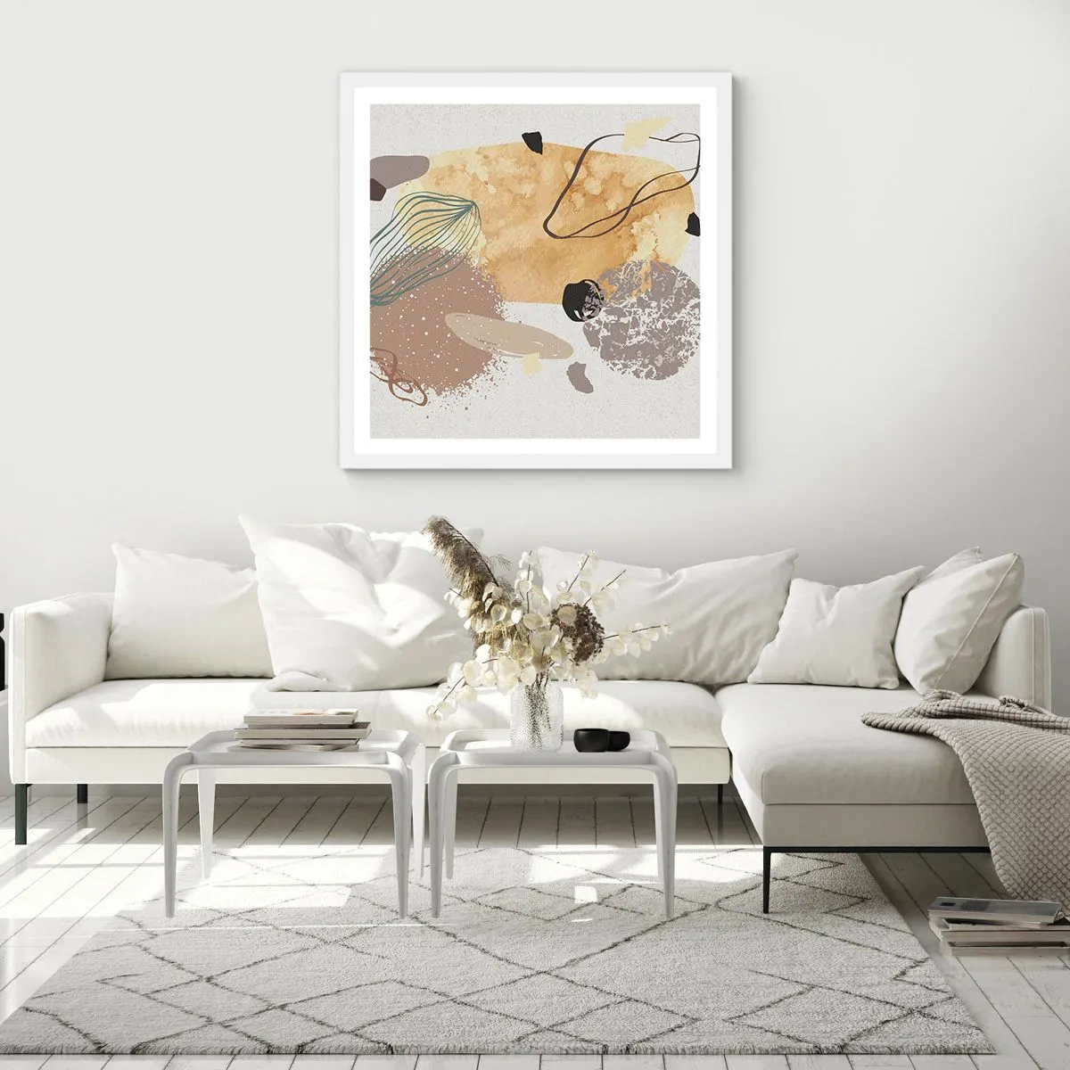 Affisch i vit ram - Olika former - 60x60 cm