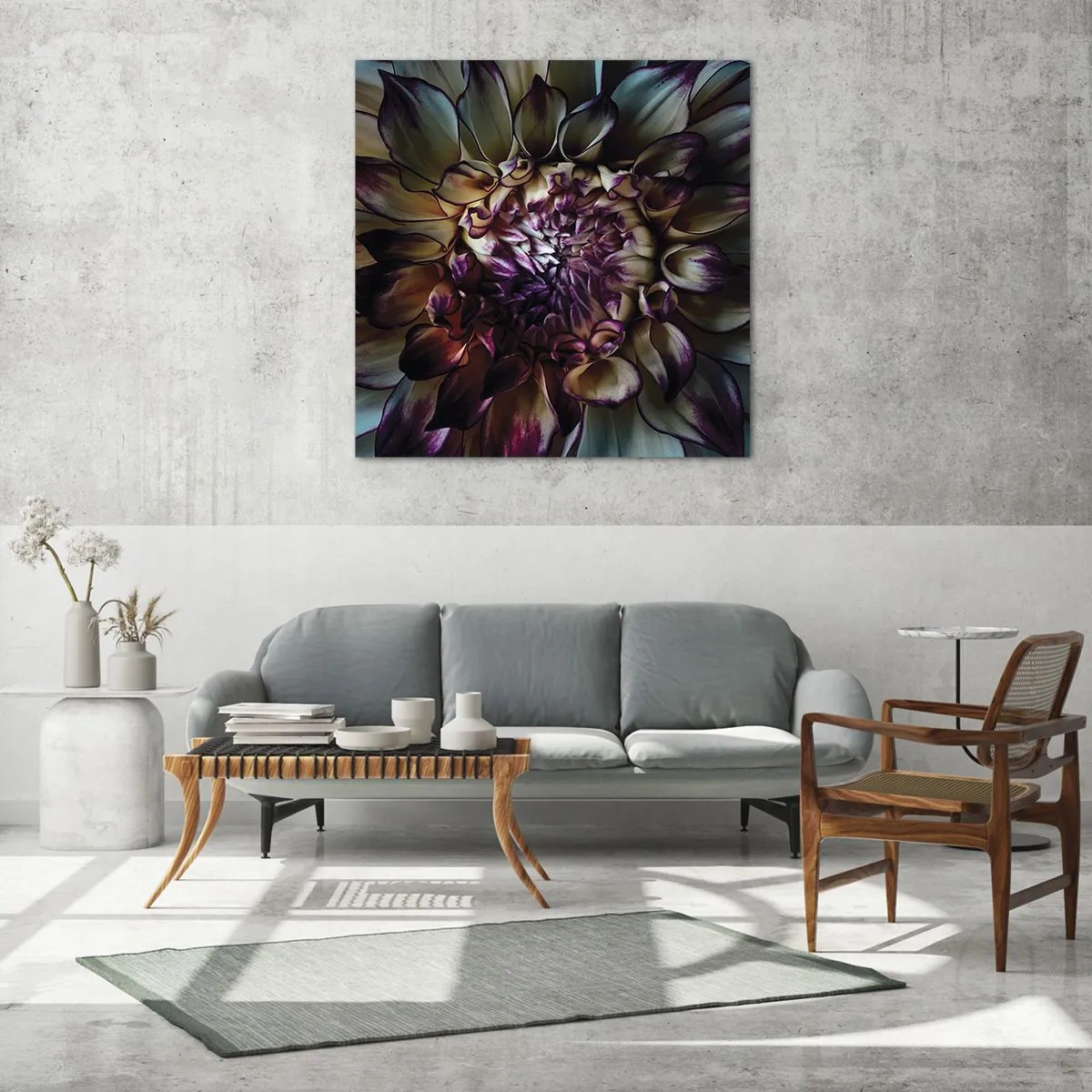 Glastavla - Bild på glas - Blommande ungdom - 40x40 cm