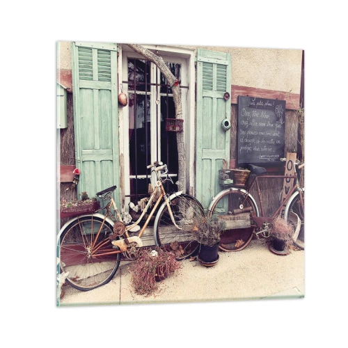 Glastavla - Bild på glas - Länge leve provinsen - 40x40 cm