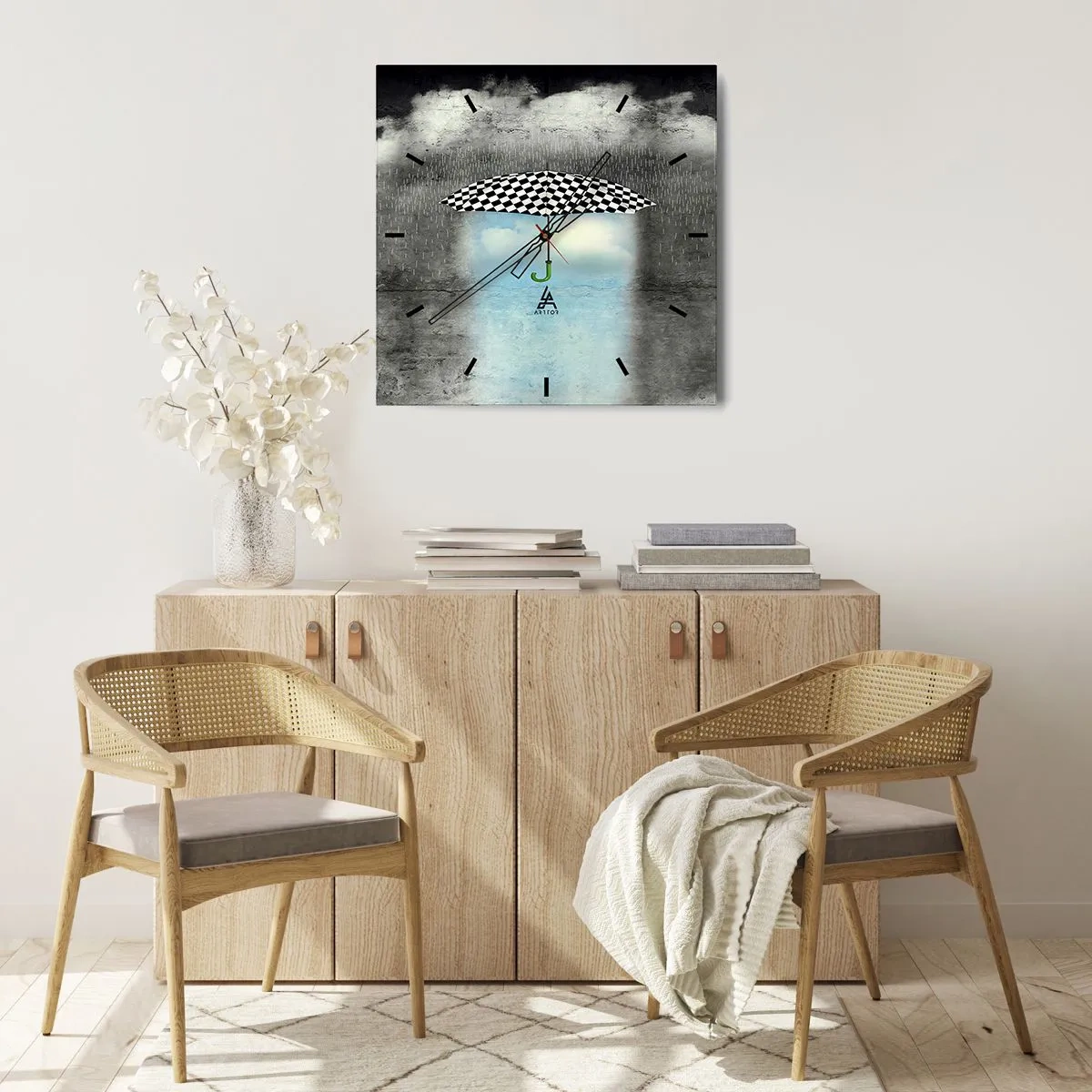 Väggklocka - Klocka på glas - Det är möjligt trots allt - 30x30 cm