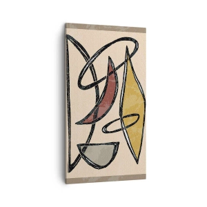 Canvastavla - Bild på duk - Komposition - bågar och ovaler - 45x80 cm