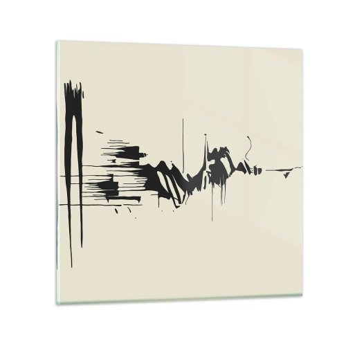 Glastavla - Bild på glas - Skyndsam abstraktion - 30x30 cm