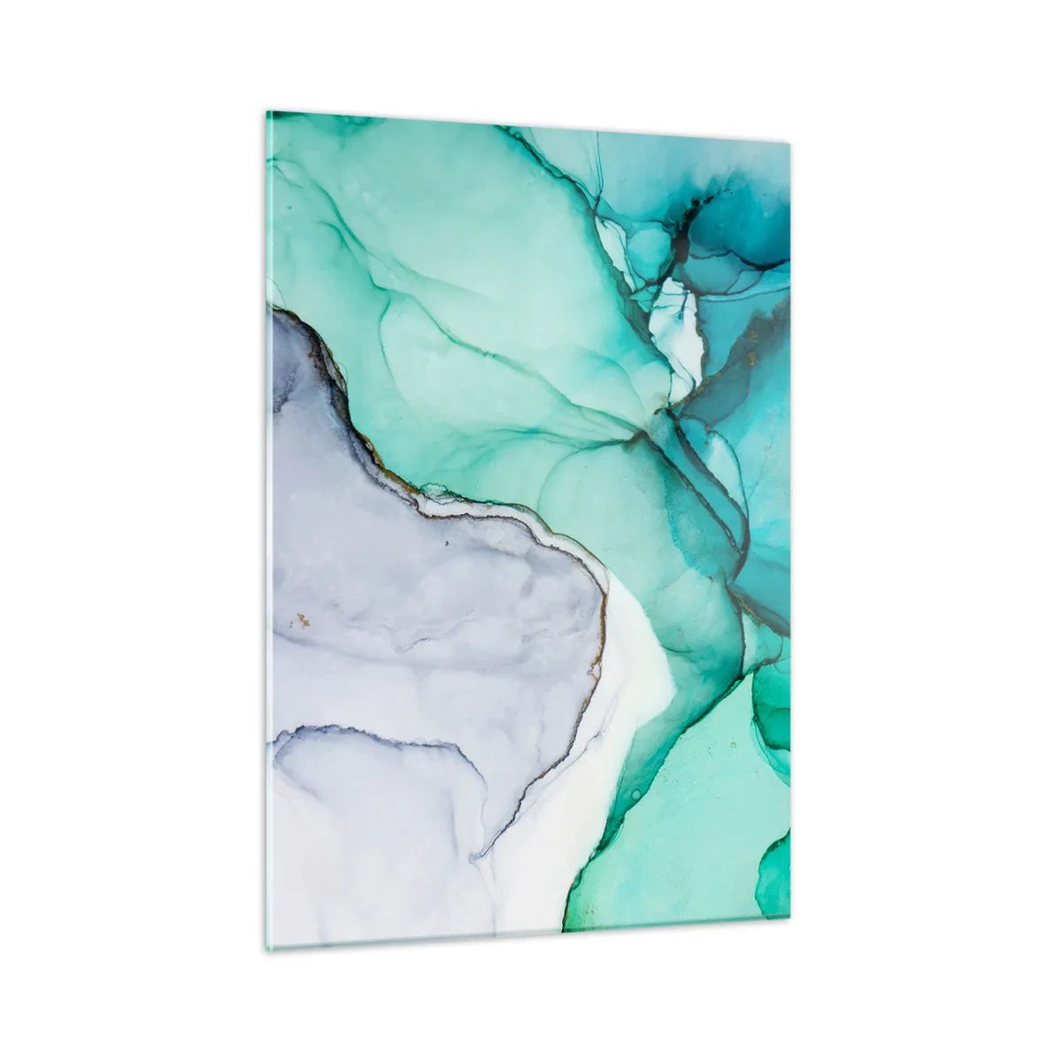 Glastavla - Bild på glas - En studie i turkos - 50x70 cm