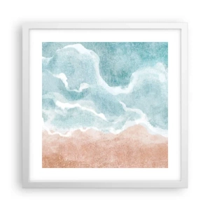 Affisch i vit ram - Abstraktion i moln - 40x40 cm