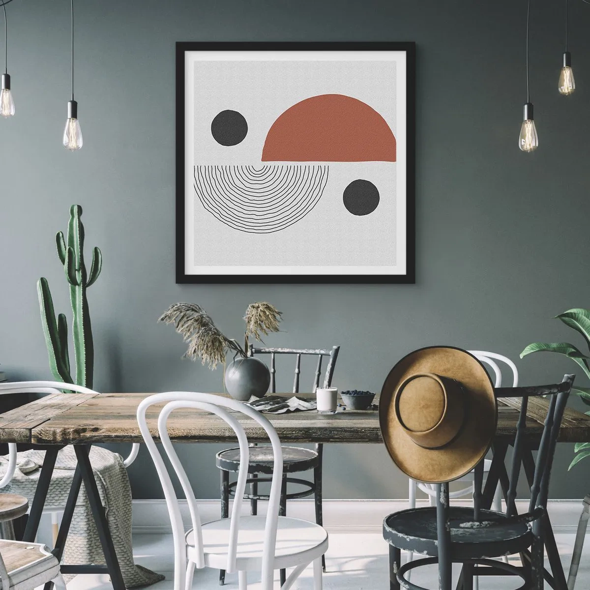 Affisch i svart ram - Hjulets perfektion - 60x60 cm