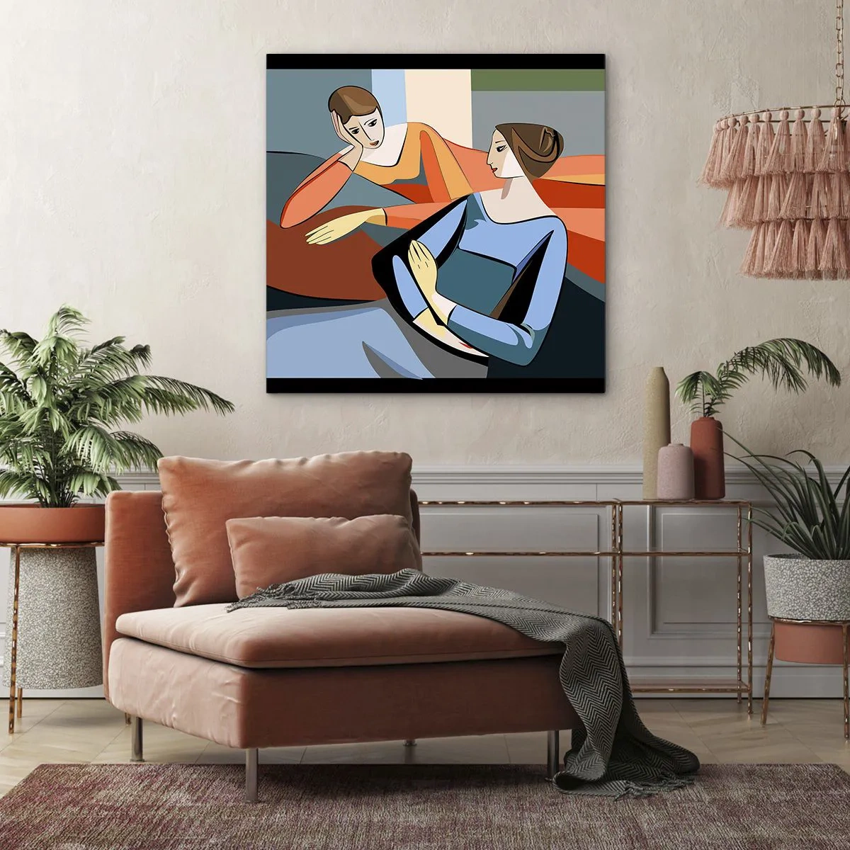 Canvastavla - Bild på duk - Ett ögonblick av förtrolighet - 70x70 cm
