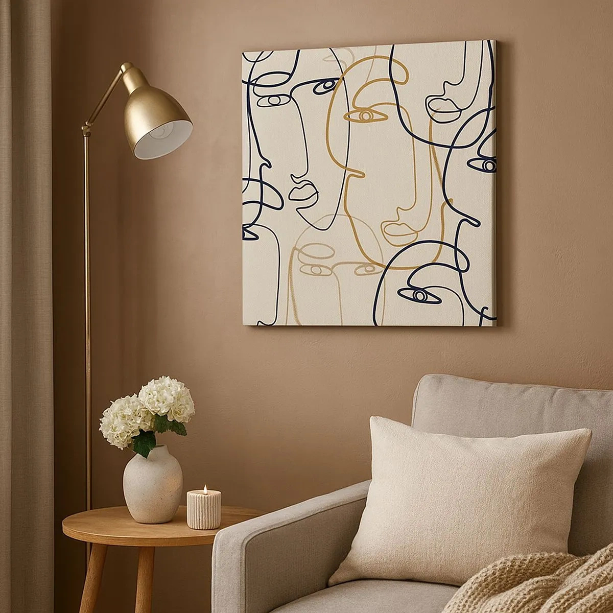 Canvastavla - Bild på duk - Mångfaldigad porträtt - 30x30 cm