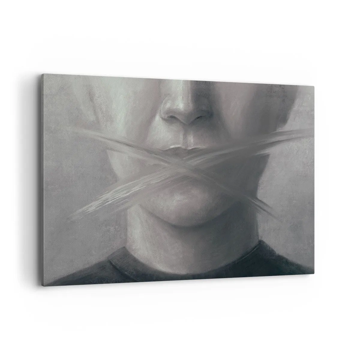 Canvastavla - Bild på duk - Inte ett ord - 120x80 cm