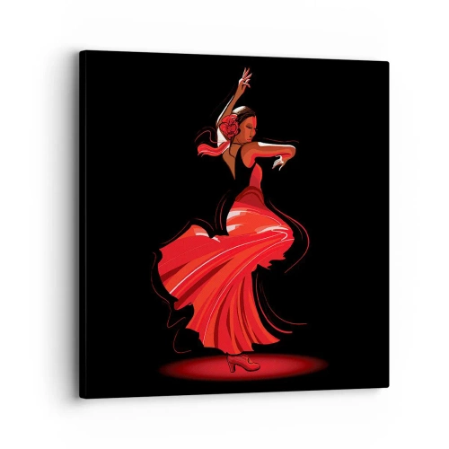 Canvastavla - Bild på duk - Flamencos brinnande anda - 30x30 cm