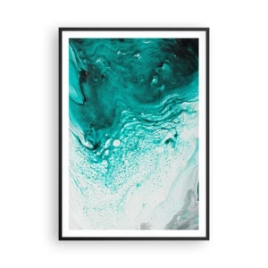 Affisch i svart ram - Smälta sig in i vitt och turkos - 70x100 cm