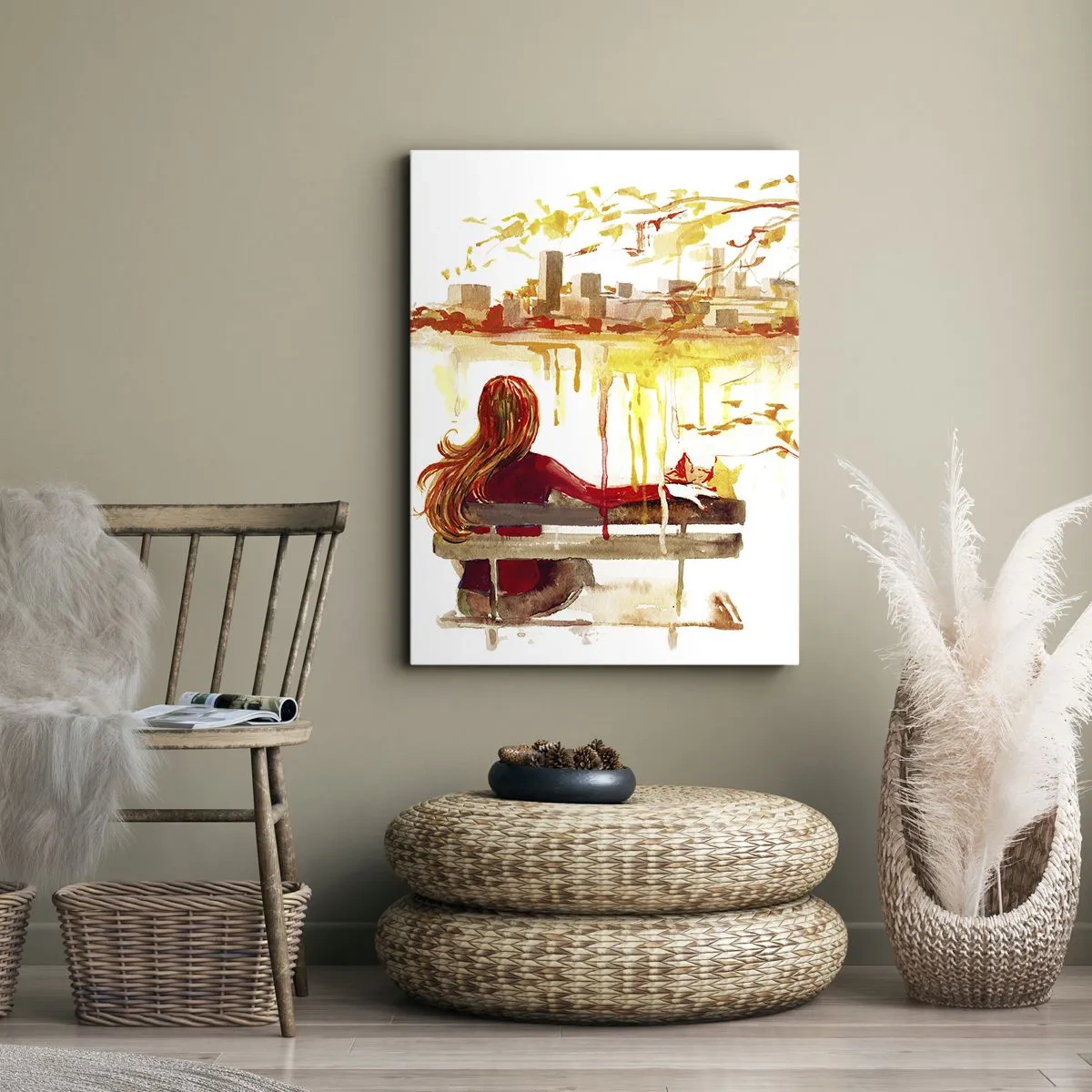 Canvastavla - Bild på duk - En stund för eftertanke - 65x120 cm