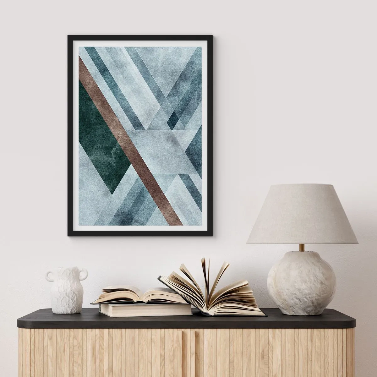 Affisch i svart ram - Sofistikerad elegans i geometri - 61x91 cm