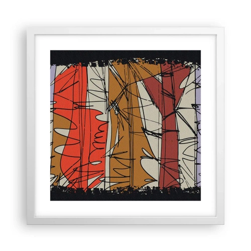 Affisch i vit ram - Spontan komposition - 40x40 cm