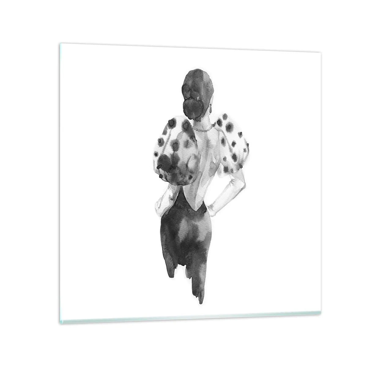 Glastavla - Bild på glas - Hon passerade nära mig - 70x70 cm