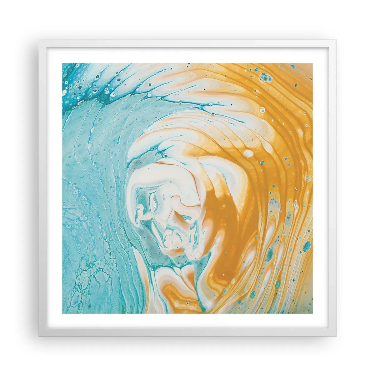 Affisch i vit ram - Pastellfärgad virvel - 60x60 cm