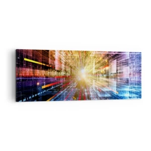 Canvastavla - Bild på duk - Ljuskorridor - 140x50 cm