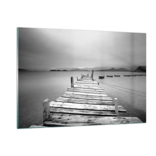 Glastavla - Bild på glas - Bortom bergen och hav - 120x80 cm
