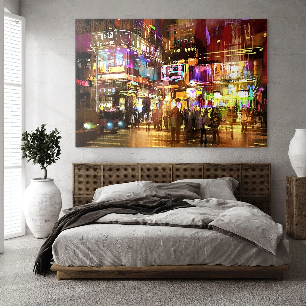 Glastavla - Bild på glas - I ljushavet - 100x70 cm