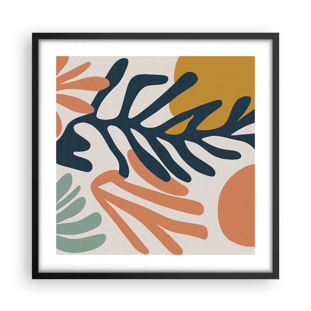 Affisch i svart ram - Korallhav - 50x50 cm