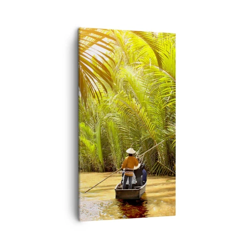 Canvastavla - Bild på duk - Genom en palmravin - 45x80 cm