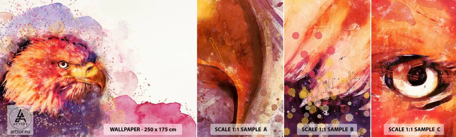 Fototapet Prov Standard Eco - Du vill inte vet vad jag tänker på - Abstraktion, Fågel, Örn - 100x30 cm