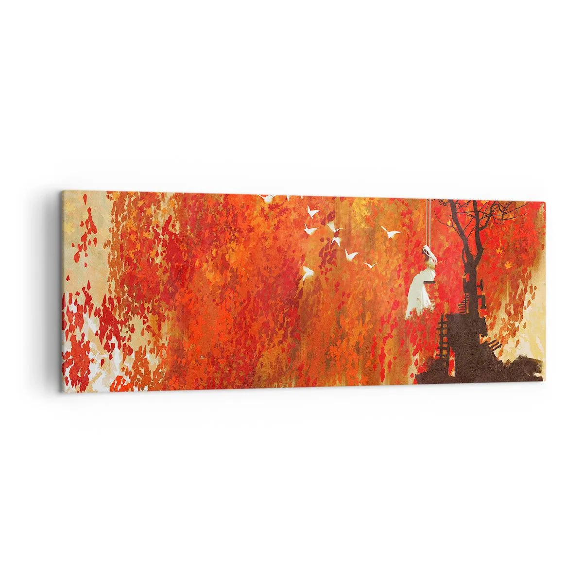 Canvastavla - Bild på duk - Flyger hon med oss? - 140x50 cm