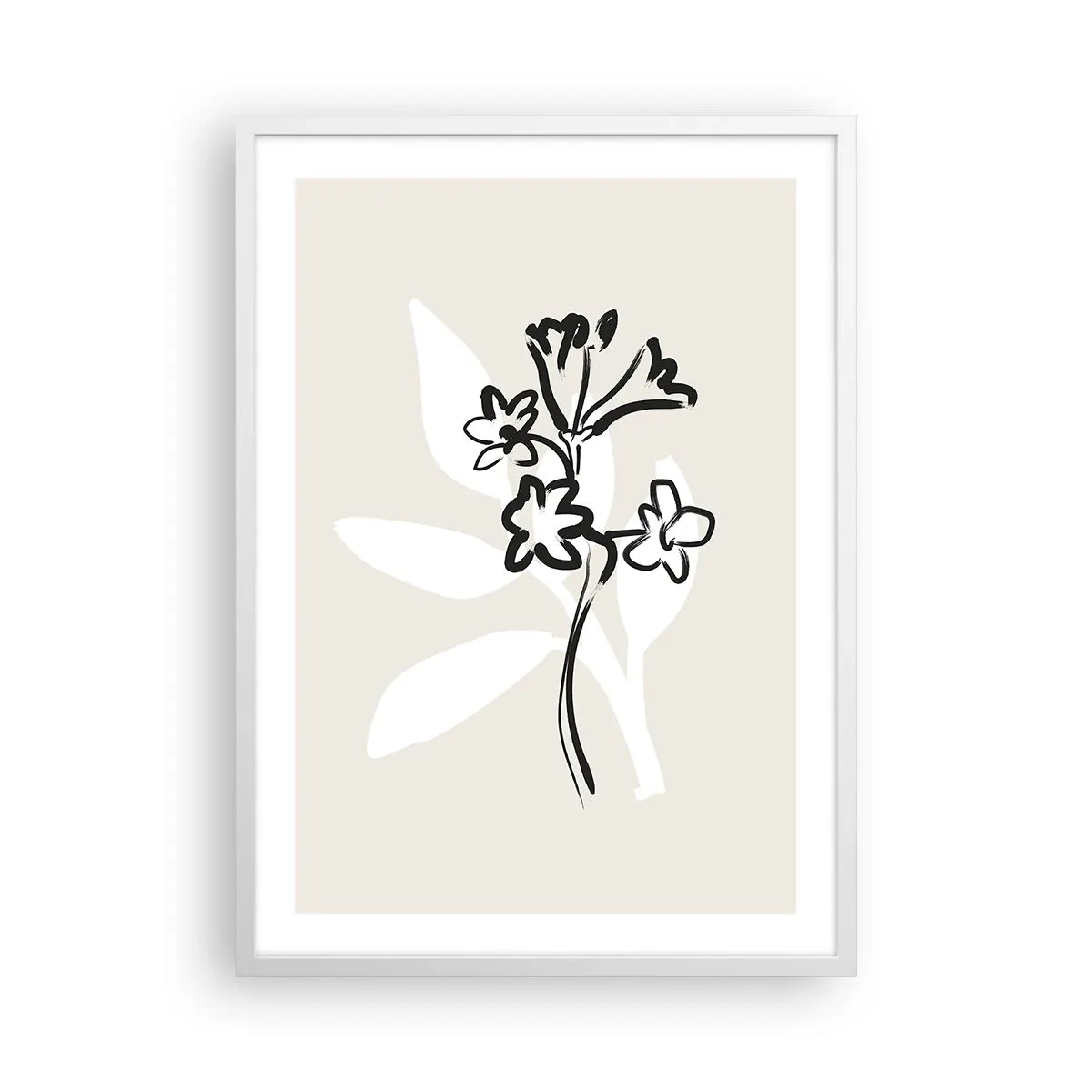 Affisch i vit ram - Skiss till ett herbarium - 50x70 cm