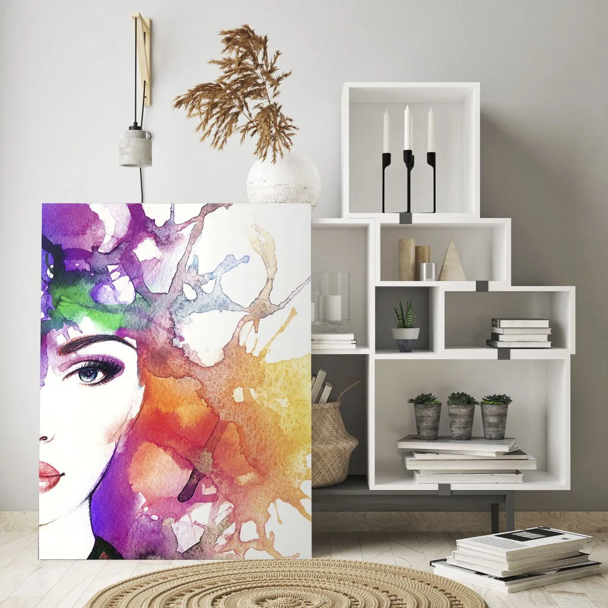 Glastavla - Bild på glas - Med huvudet i himlen - 80x120 cm