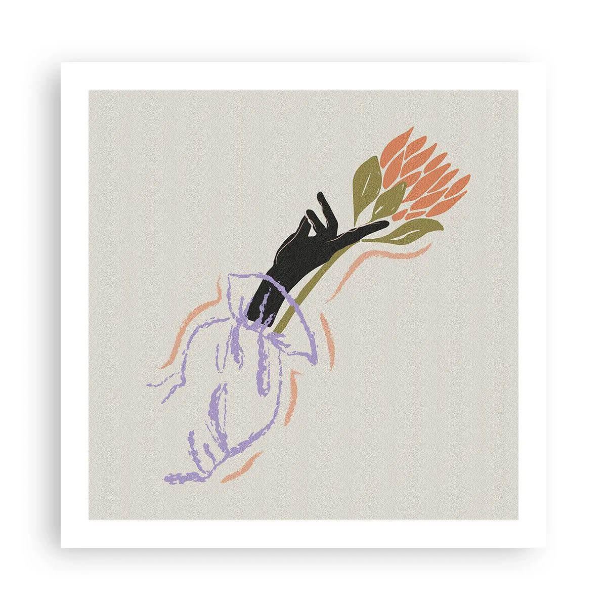Affisch - En systerlig beröring - 60x60 cm