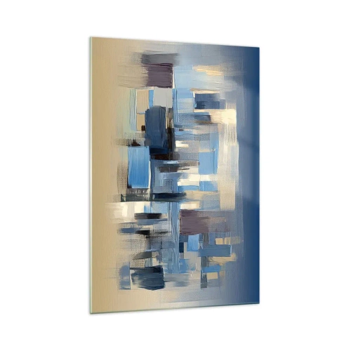 Glastavla - Bild på glas - Blå konstruktion - 70x100 cm
