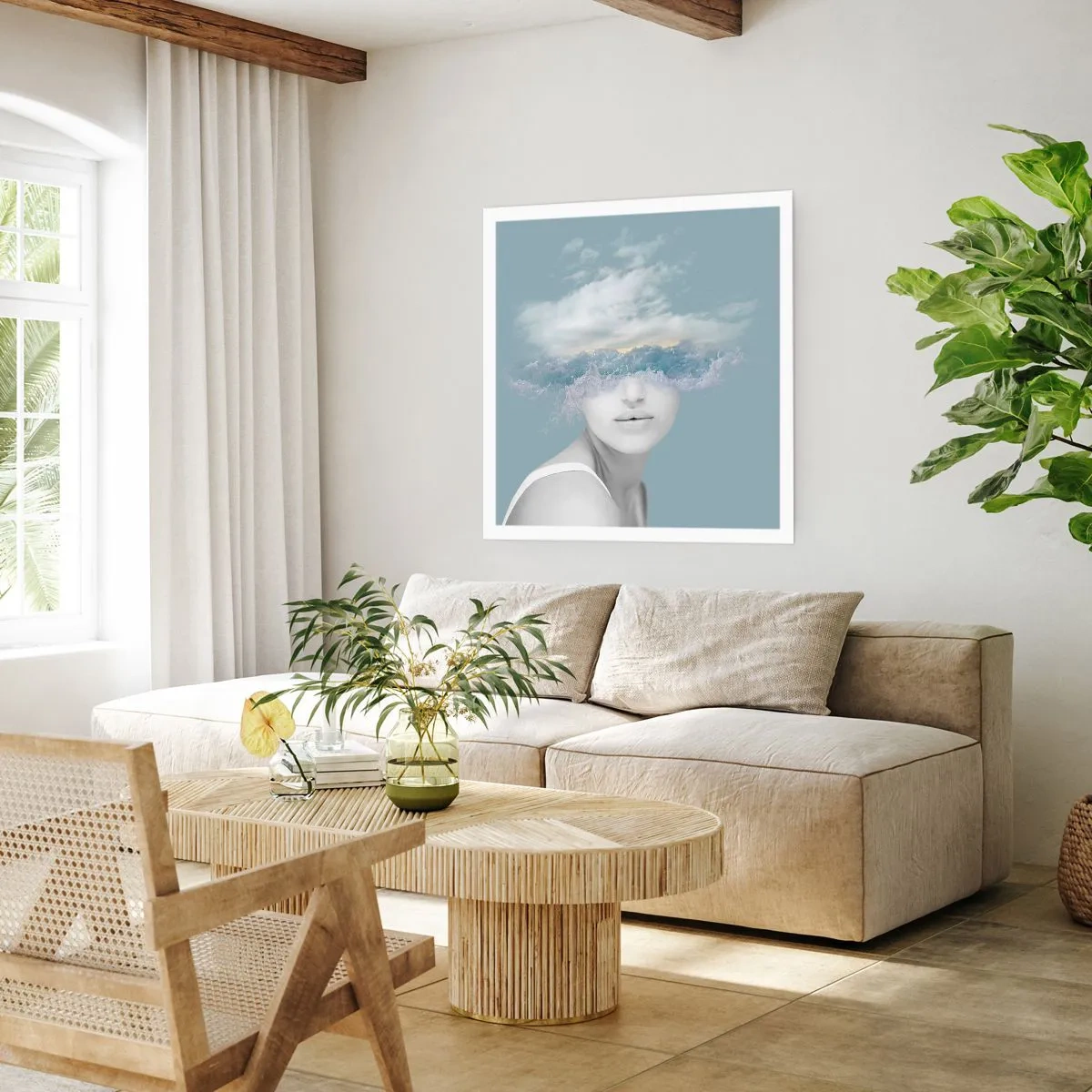 Affisch - Med huvudet i molnen - 60x60 cm