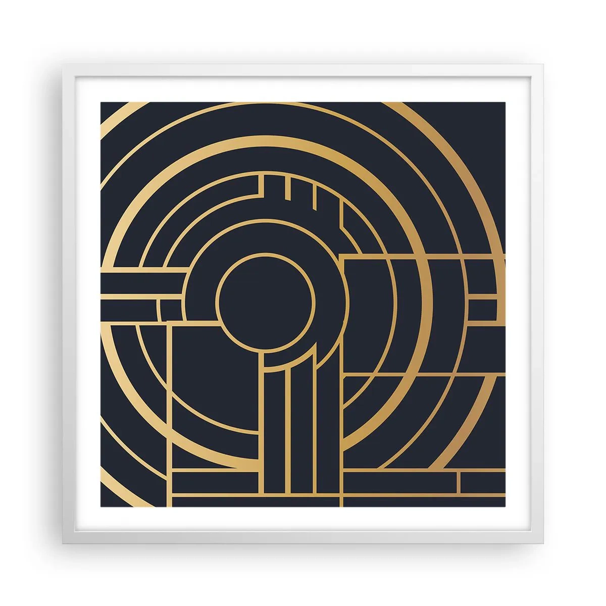 Affisch i vit ram - Sakernas gång - 60x60 cm