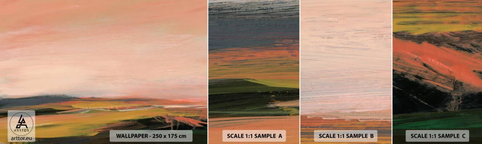 Fototapet Prov Standard Eco - I rosa - Landskap, Bit, Se - 100x30 cm