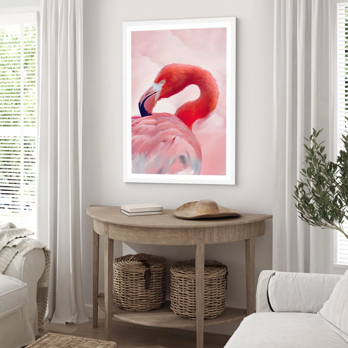 Affisch i vit ram - Fågelns skönhet - 61x91 cm