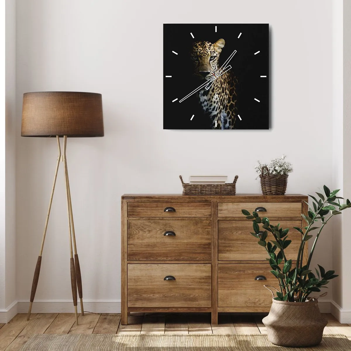 Väggklocka - Klocka på glas - Mörk skönhet - 40x40 cm