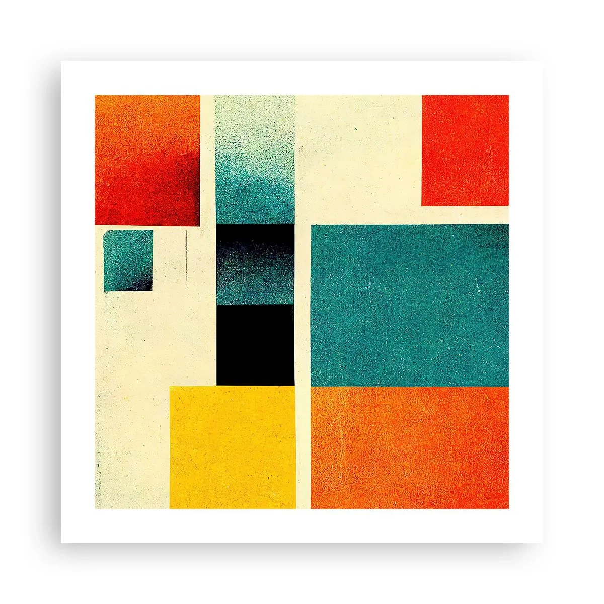 Affisch - Geometrisk abstraktion - bra energi - 50x50 cm