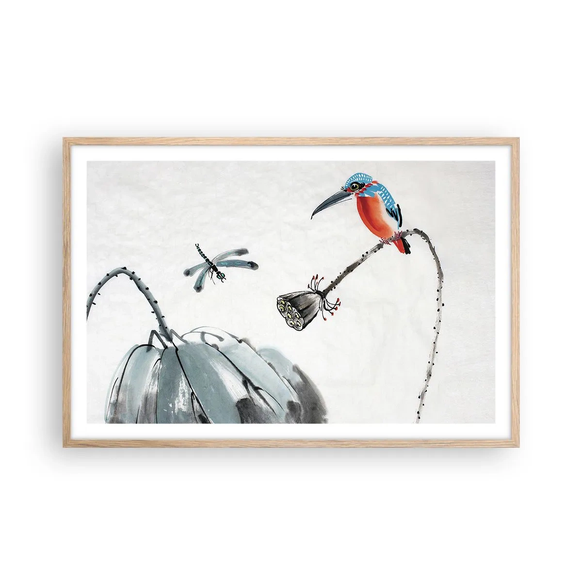 Affisch i ram av ljusek - Ängens liv - 91x61 cm
