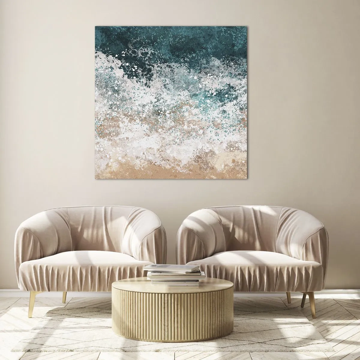 Glastavla - Bild på glas - Berättelser från havet - 40x40 cm
