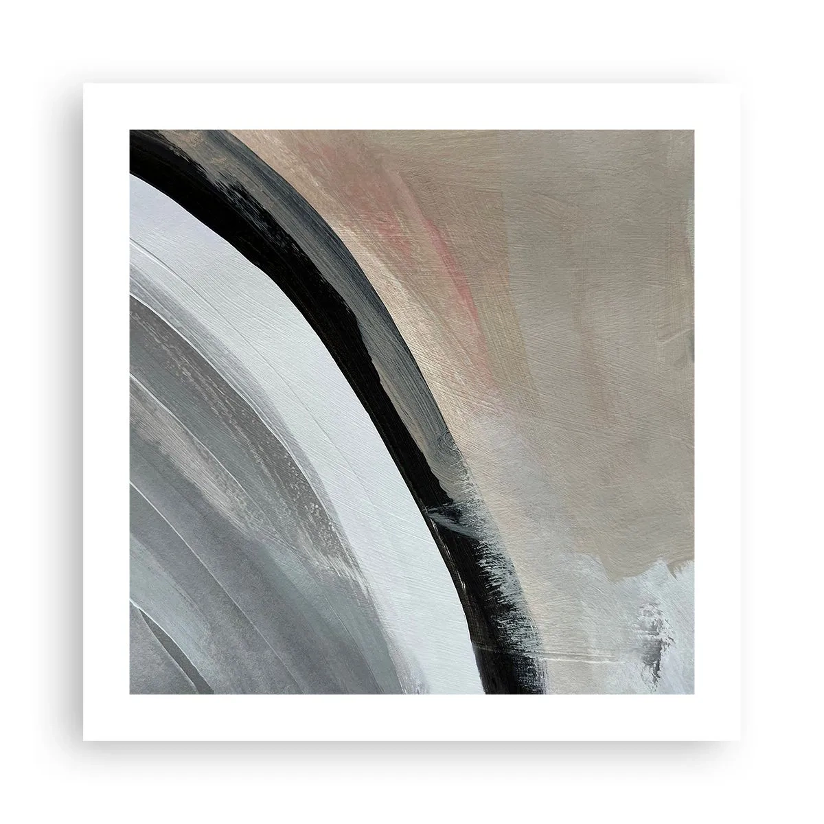 Affisch - Komposition: en båge av svart och grått - 50x50 cm